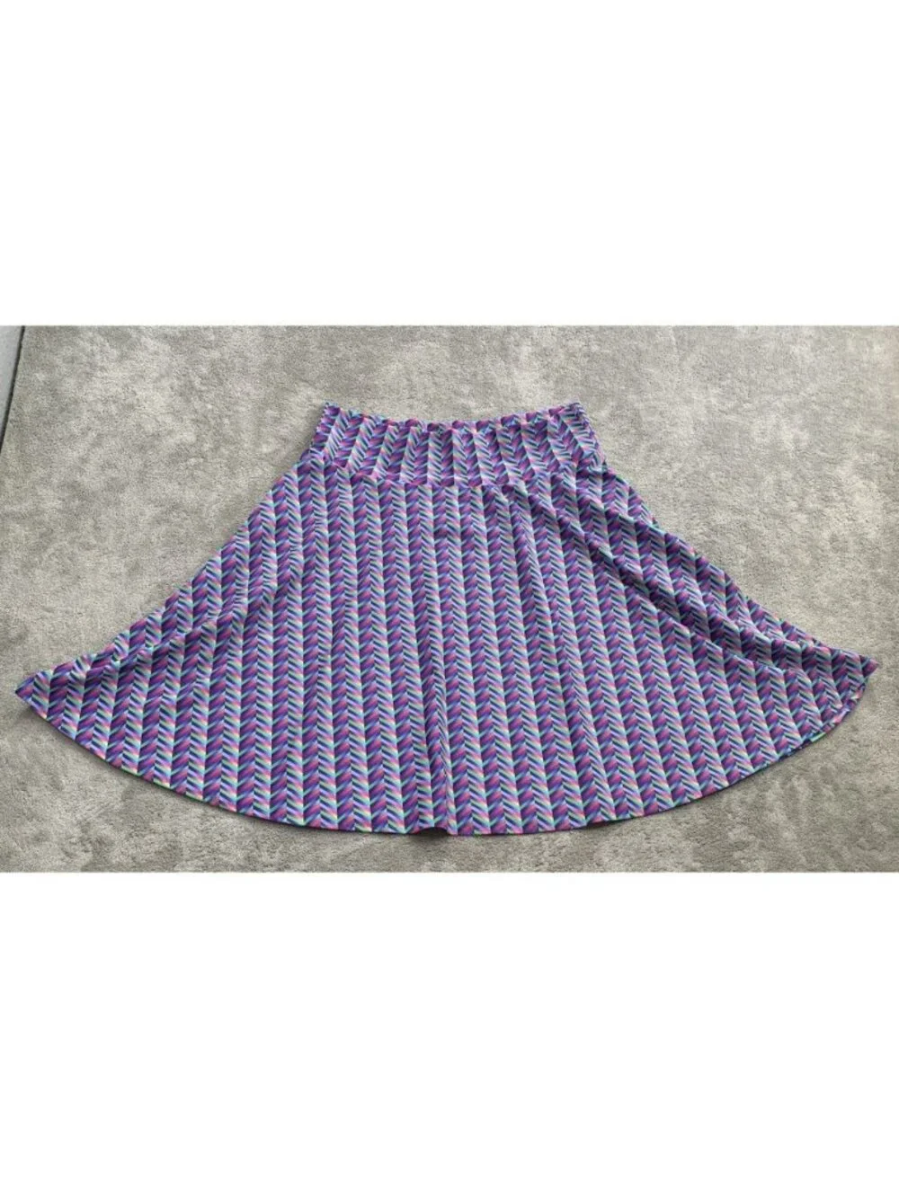 Super Rad Cape Co Twirly Skirt Womens Medium Zig Zag Chevron Pockets Groovy
